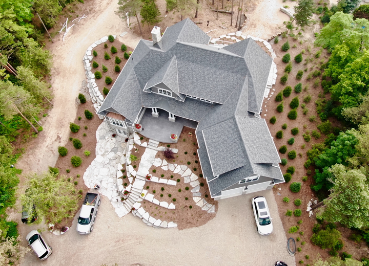 Aerial photo of new home